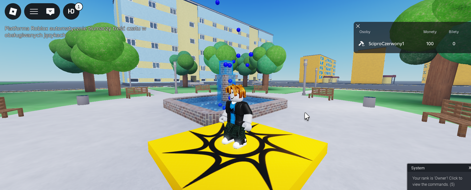 Projekt gry w Roblox stworzony przez uczestnika warsztatów Ścieżki Programisty
